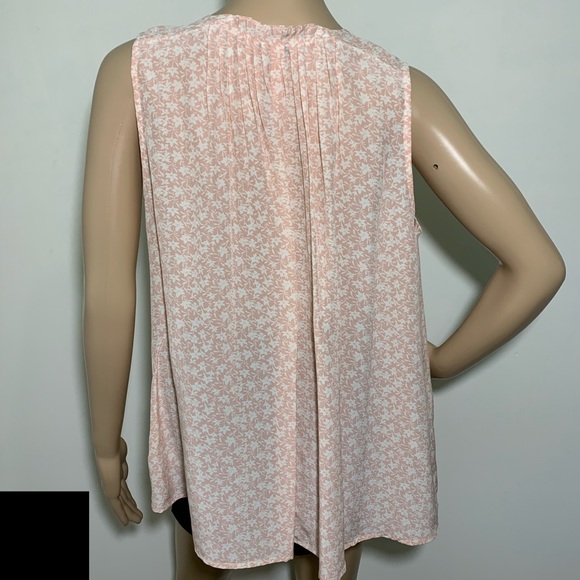 Madewell NWT Pink Silk Bellshift Print Tank Top XS - Picture 4 of 6